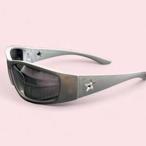 Cyberpunk y2k silver star sunglasses